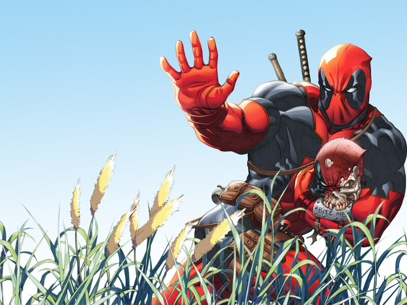 Deadpool in tall grass