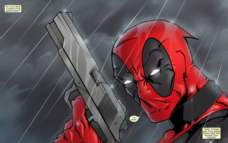 Deadpool in the rain