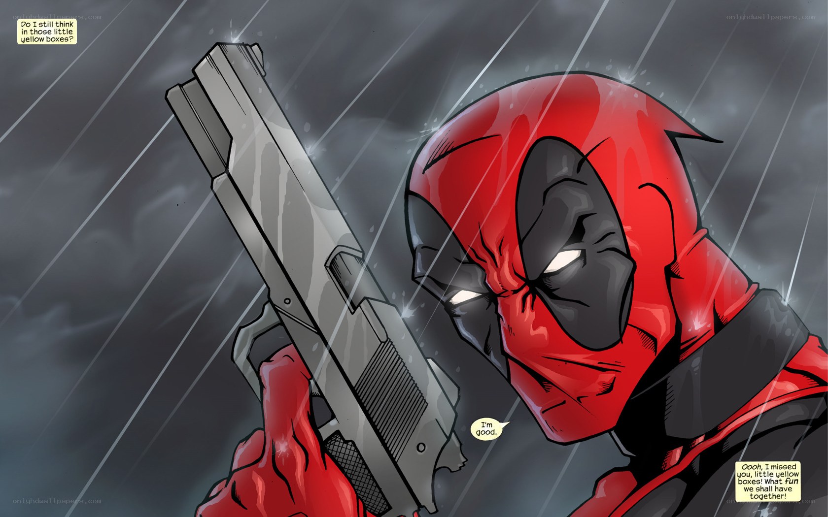 Deadpool in the rain