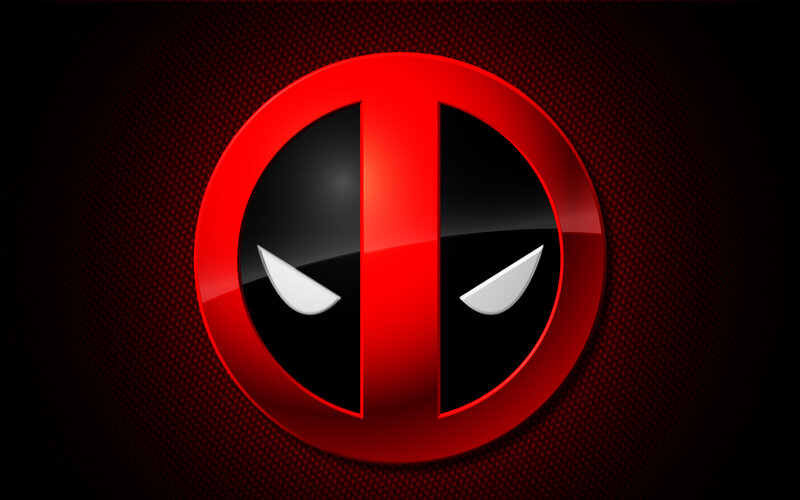 Deadpool logo on red background
