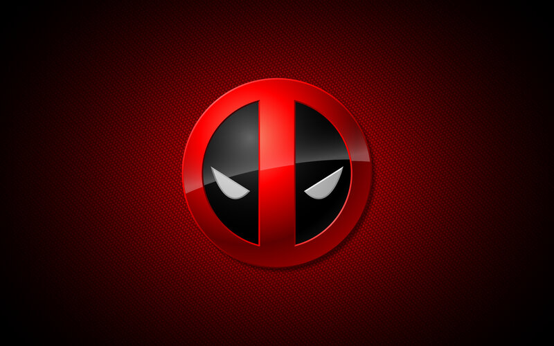 Deadpool logo on red background