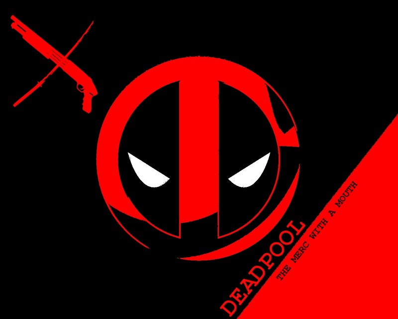 Deadpool logo with weapons