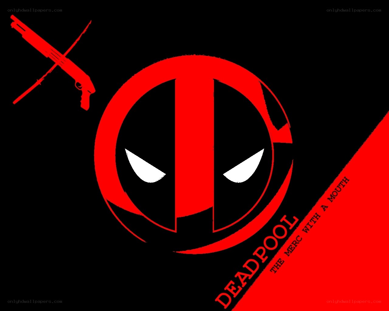 Deadpool logo with weapons