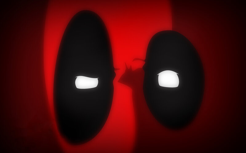 Deadpool Mask Eyes — Red, Dramatic