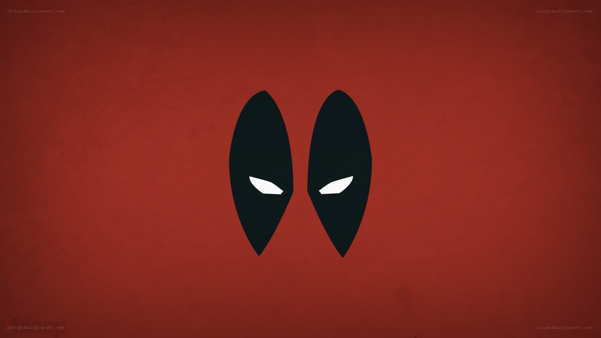 Deadpool mask on red background