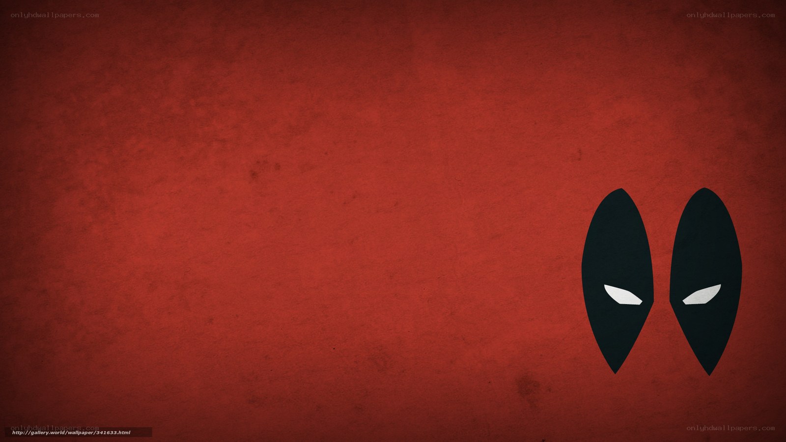 Deadpool mask on red background