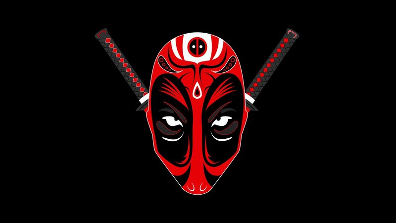 Deadpool Mask with Swords — Red
