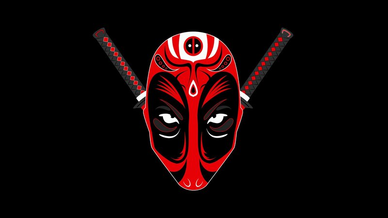 Deadpool mask with swords