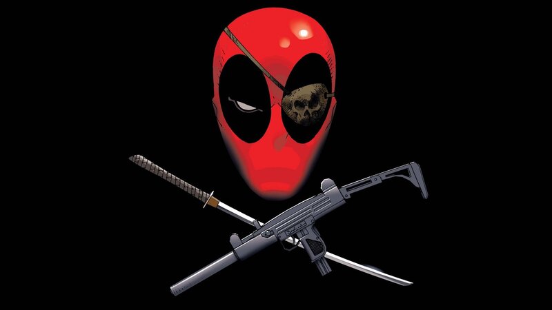Deadpool Mask with Weapons — Red, Dark, Comic