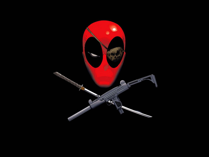 Deadpool Mask with Weapons — Red