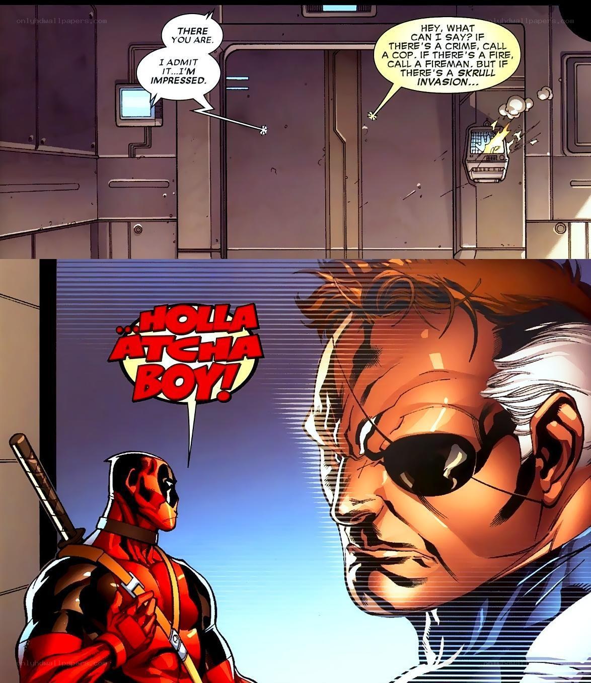 Deadpool meets Nick Fury