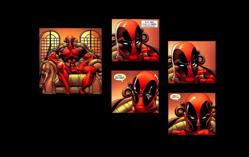 Deadpool on a Chair
