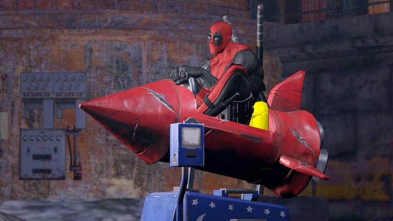 Deadpool on a Rocket Ride — Red