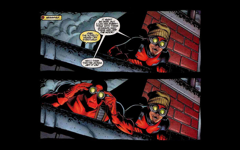 Deadpool on a rooftop