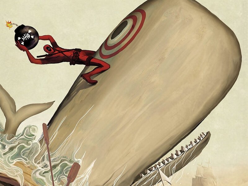Deadpool on a whale