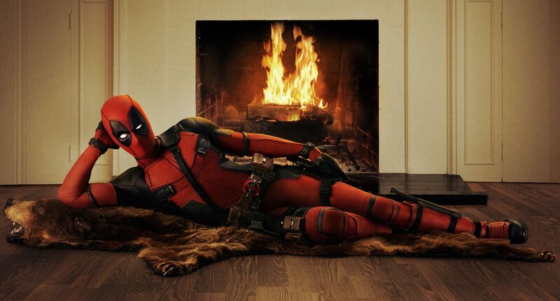 Deadpool on Bear Rug