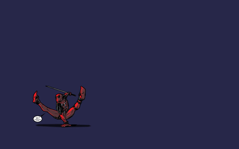 Deadpool performing a split