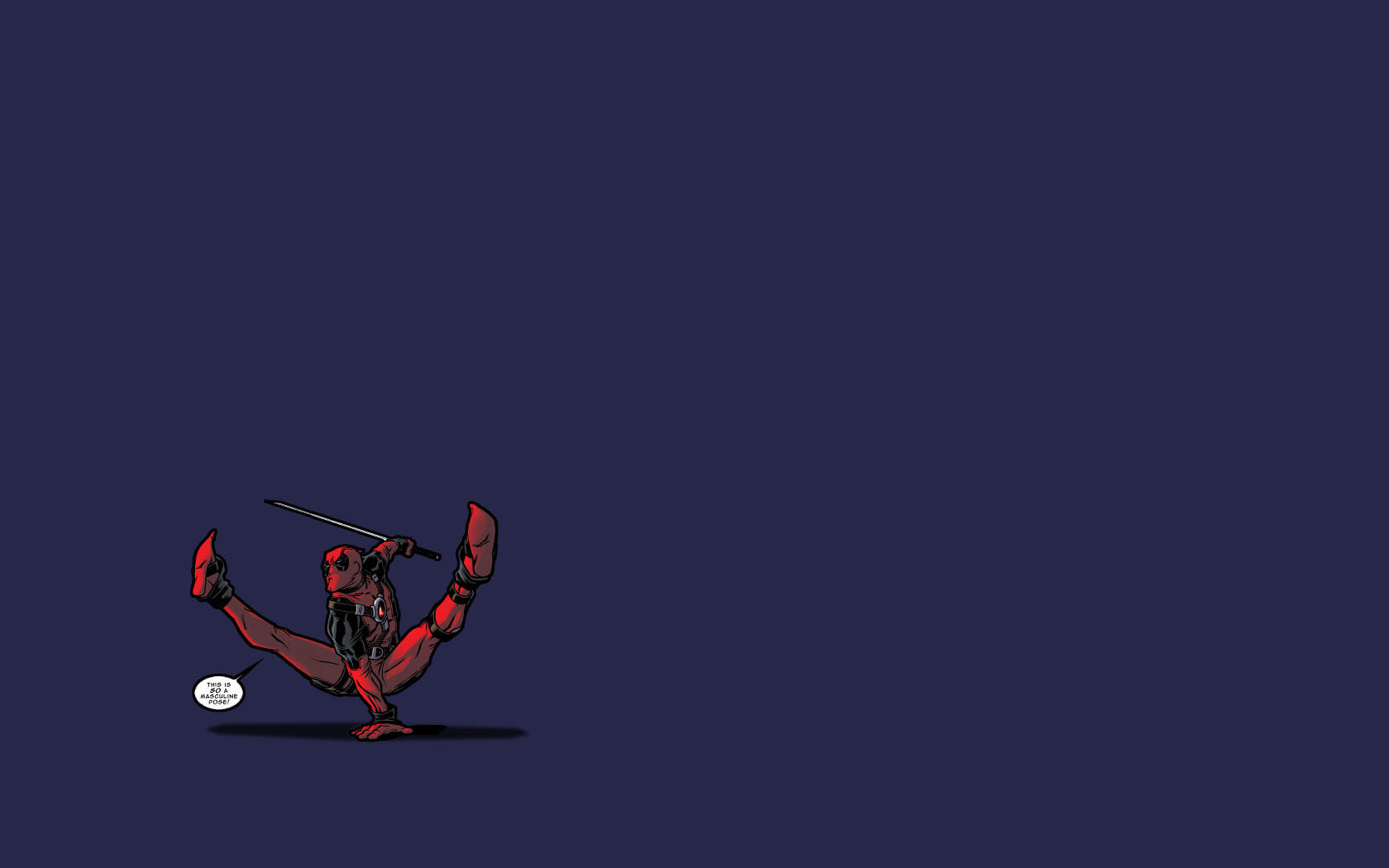Deadpool performing a split