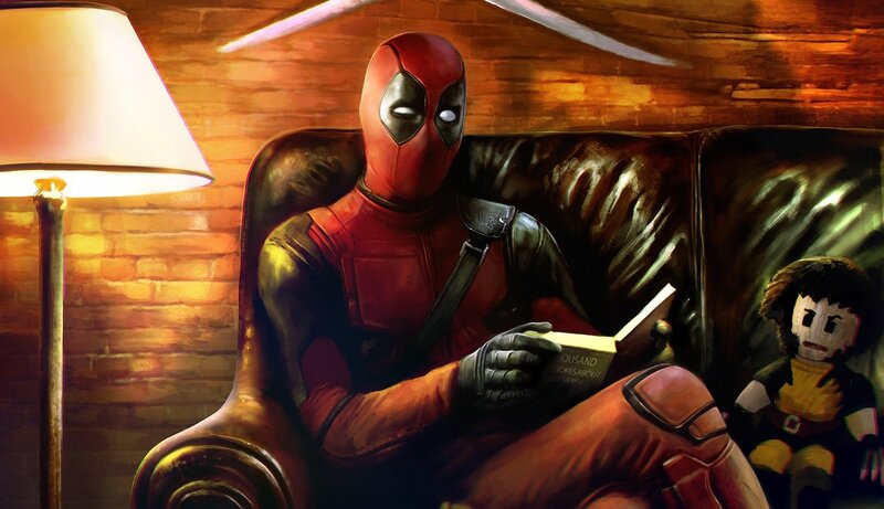 Deadpool Reading Book — Red, Relaxed