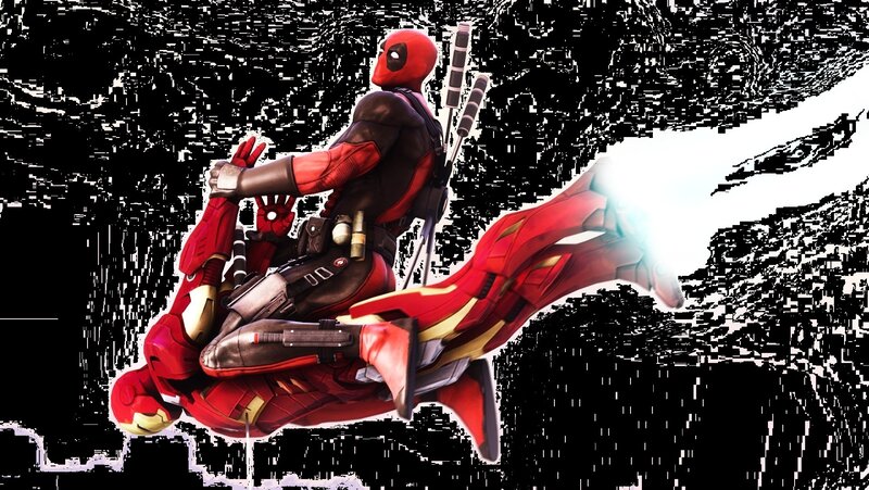 Deadpool Riding Iron Man