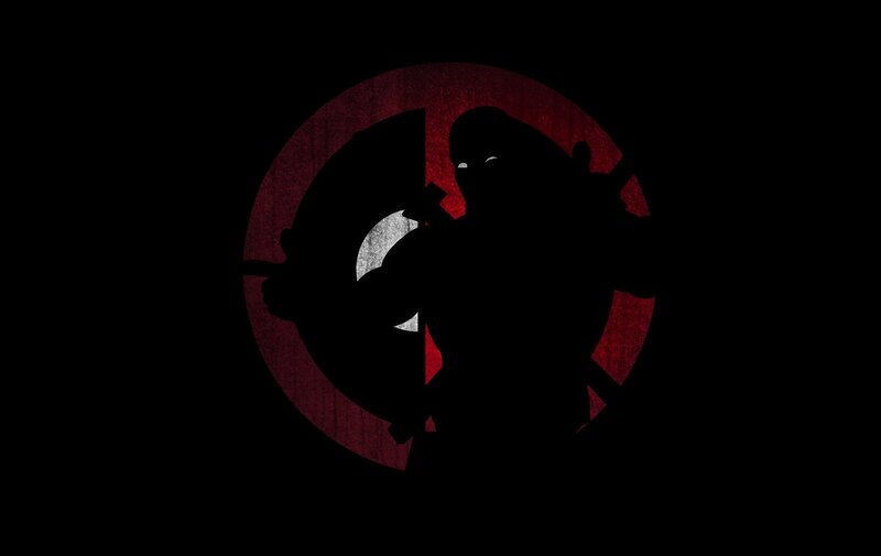 Deadpool silhouette with logo