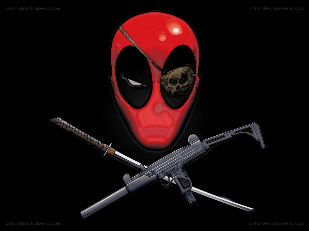 Deadpool skull and weapons