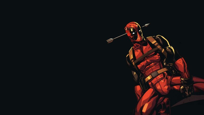 Deadpool with Arrow — Red, Dramatic