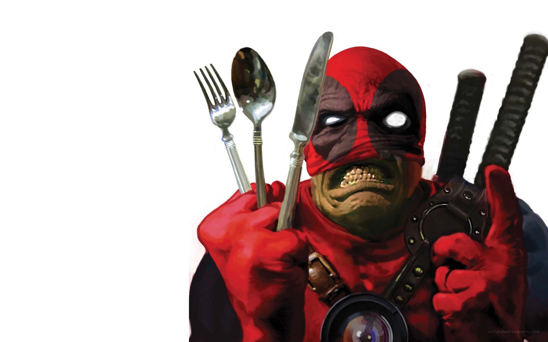 Deadpool with cutlery