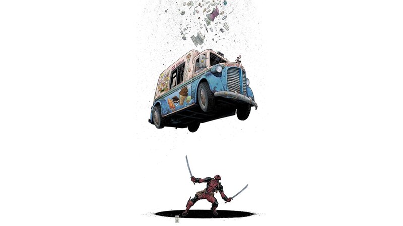 Deadpool with Ice Cream Truck