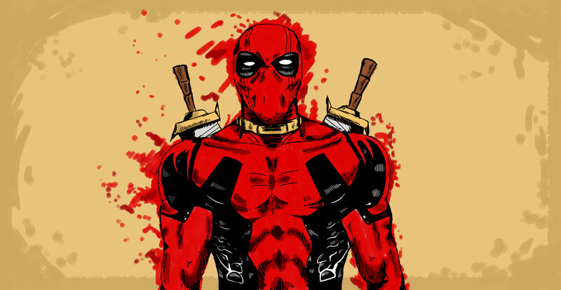 Deadpool with katanas