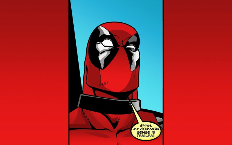 Deadpool with speech bubble