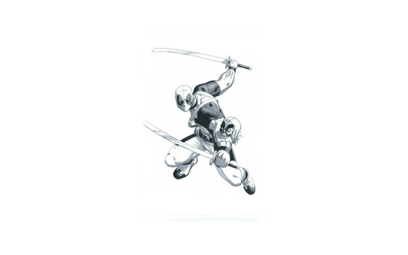 Deadpool with swords