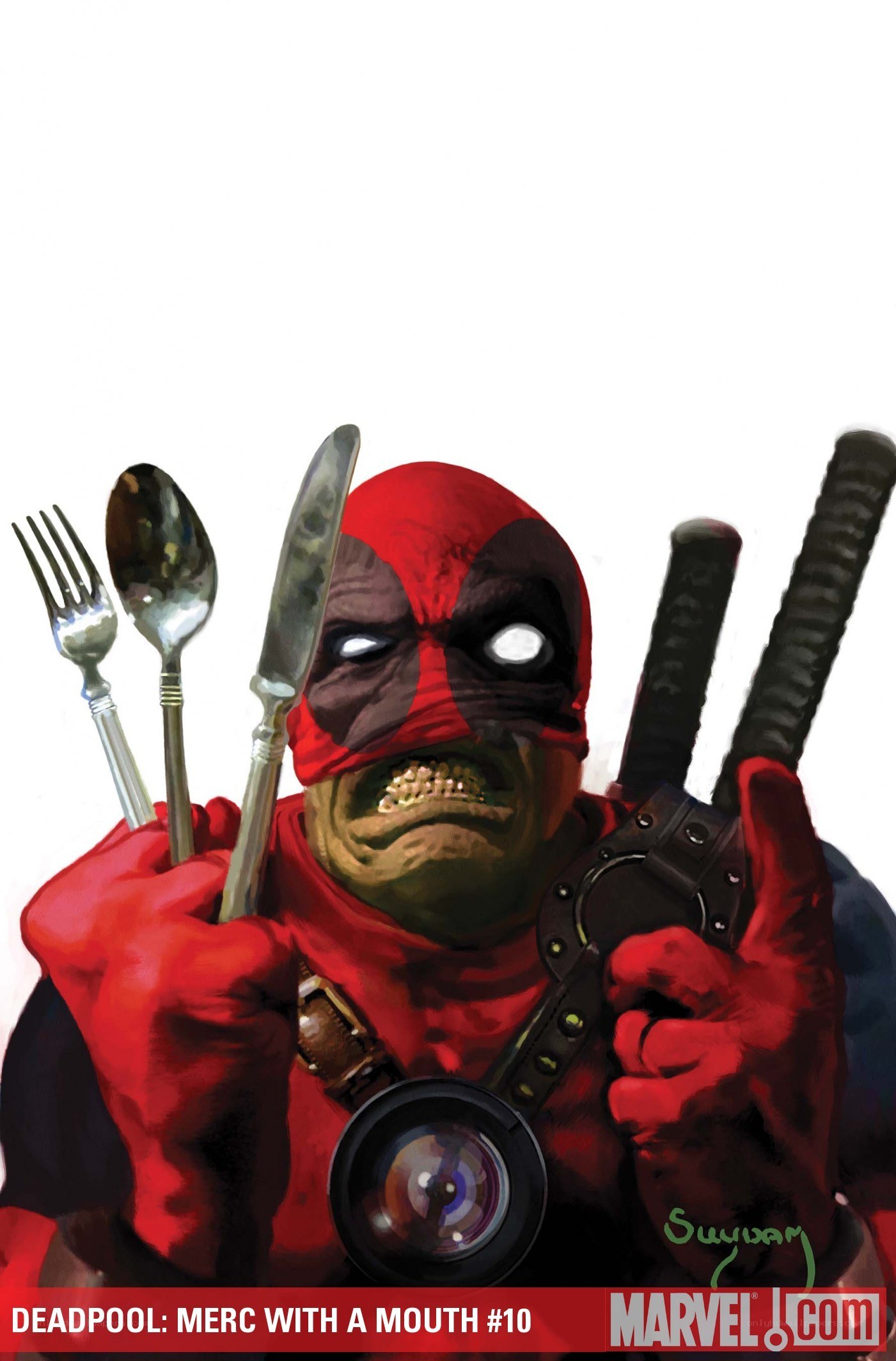 Deadpool with utensils