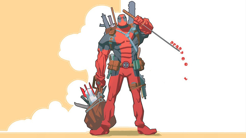 Deadpool with weapons