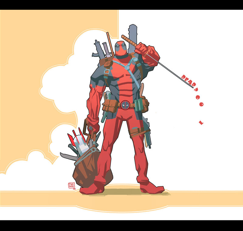 Deadpool with weapons