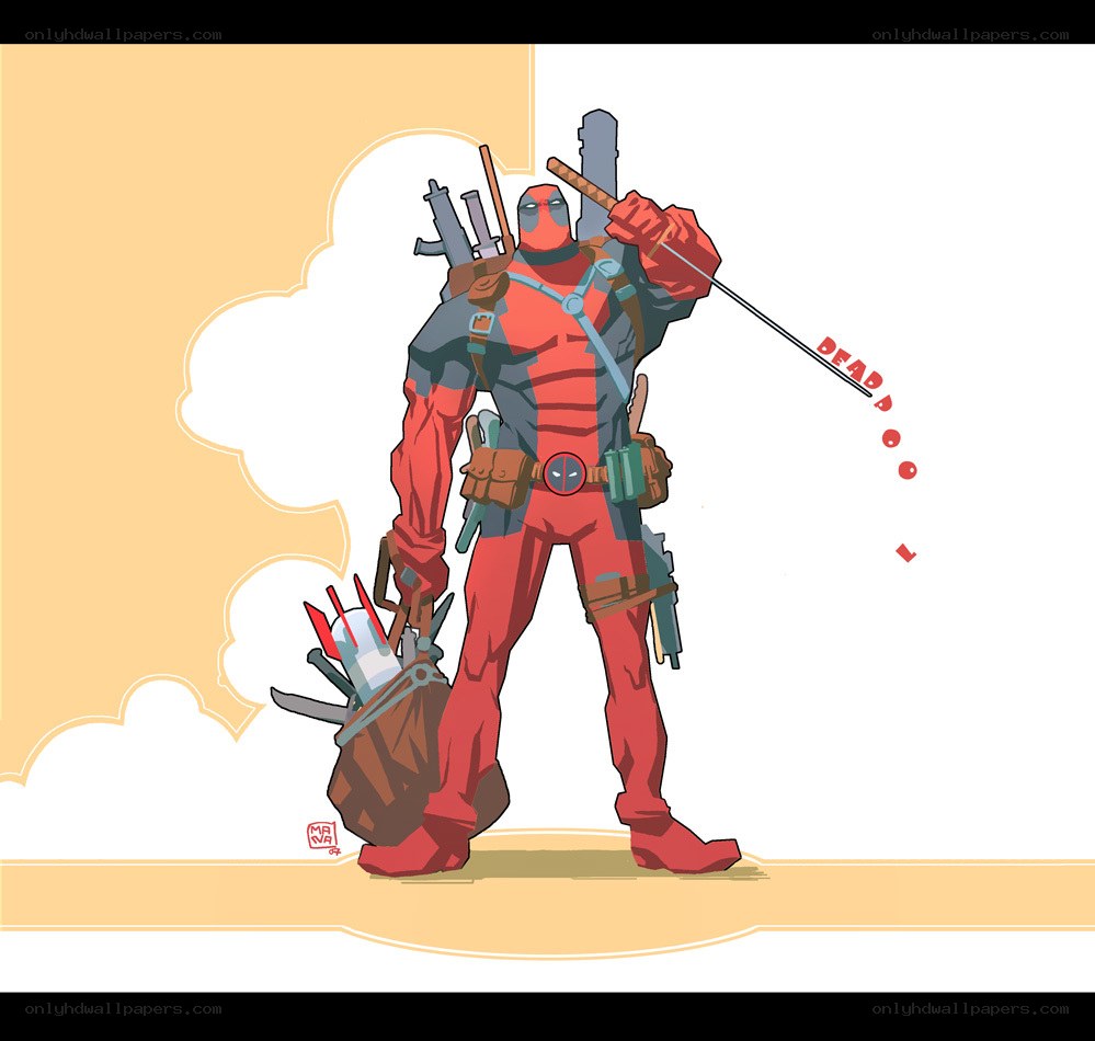 Deadpool with weapons