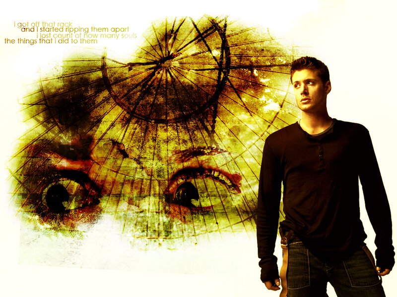 Dean Winchester with eyes art