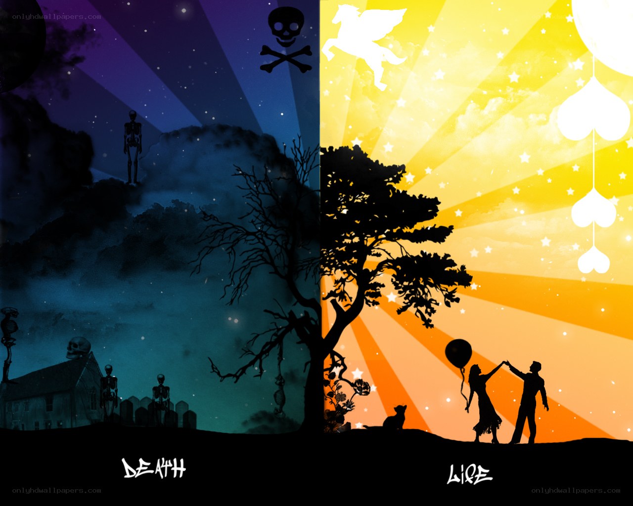 Death and Life contrast