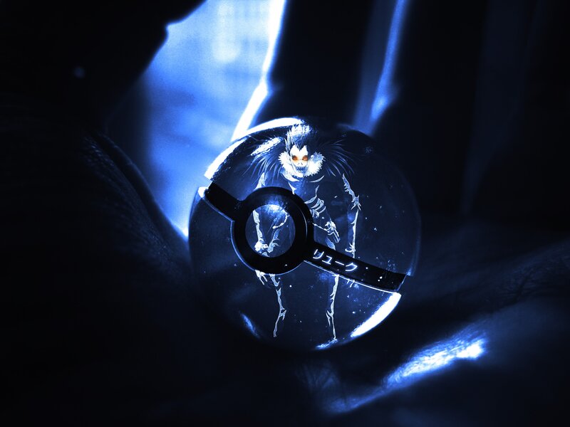Death Note character in a Poké Ball