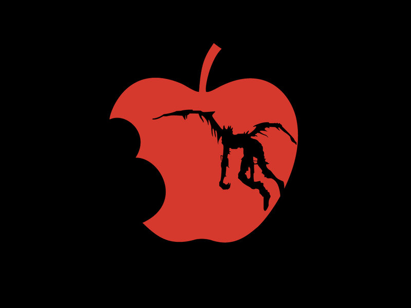 Death Note character in apple logo