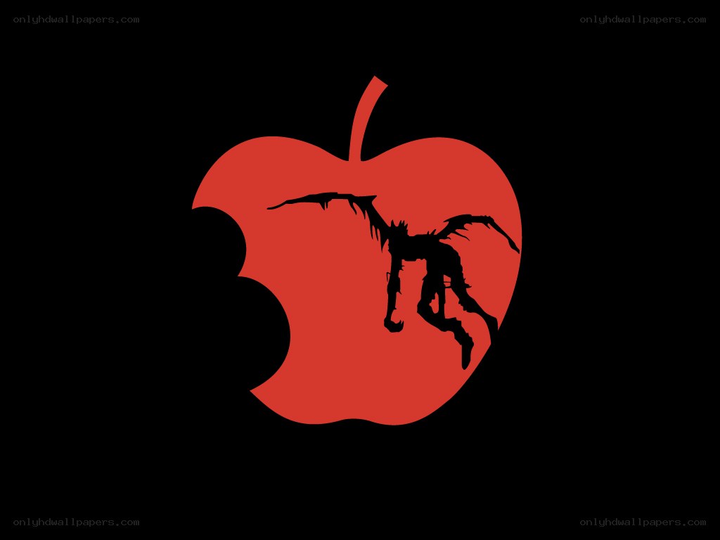 Death Note character in apple logo