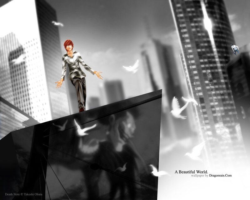 Death Note character in city