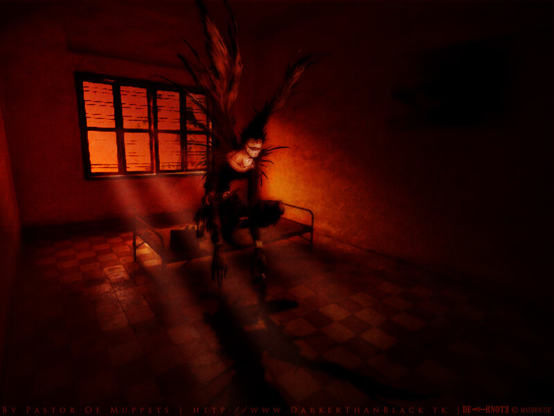 Death Note character in dark room