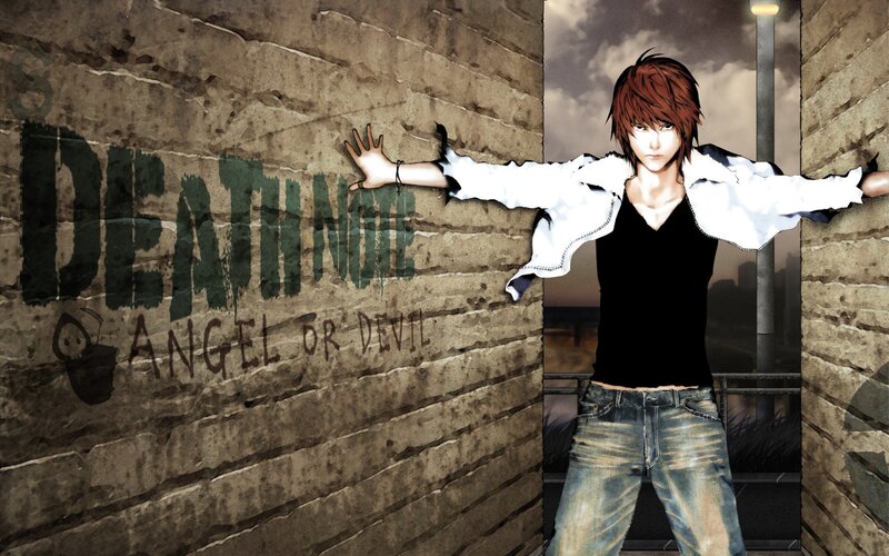 Death Note character on wall