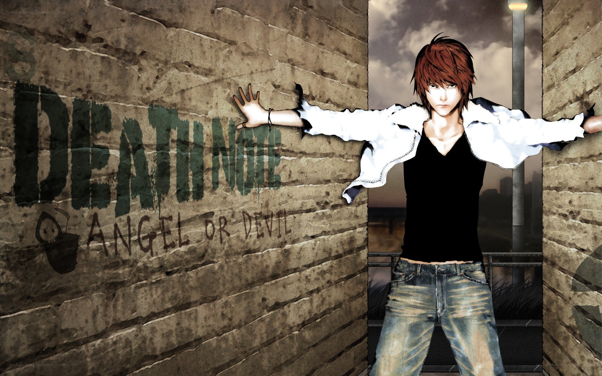 Death Note character on wall