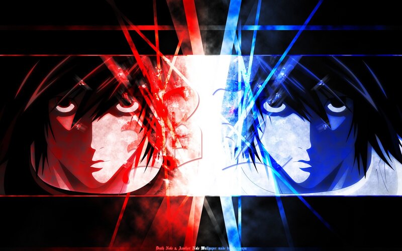 Death Note character split image