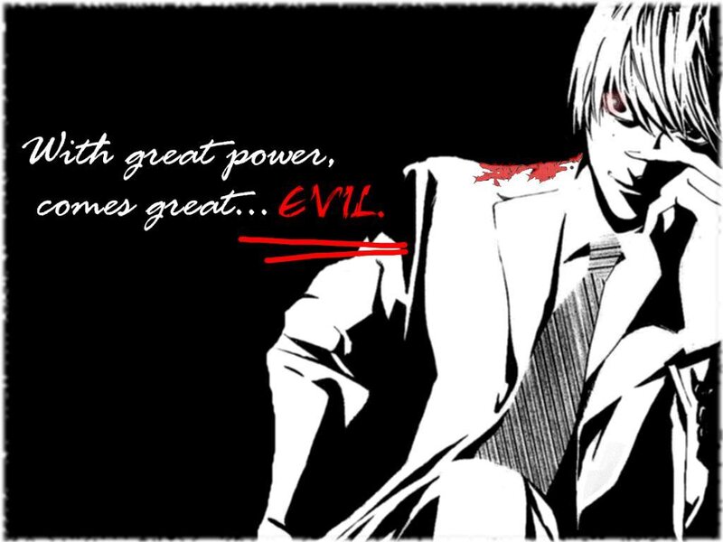 Death Note character with quote
