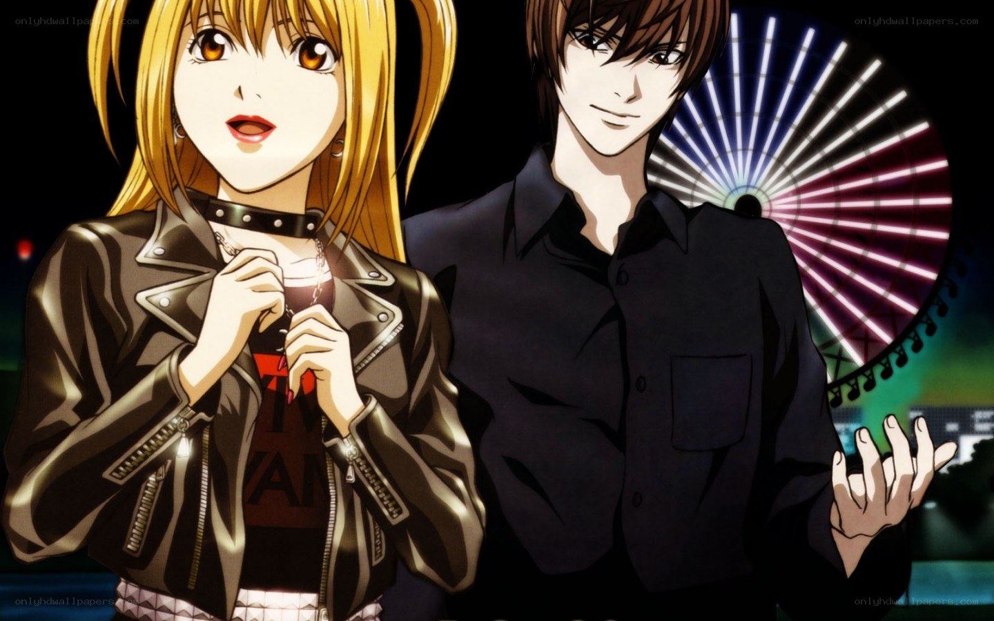 Death Note characters at night