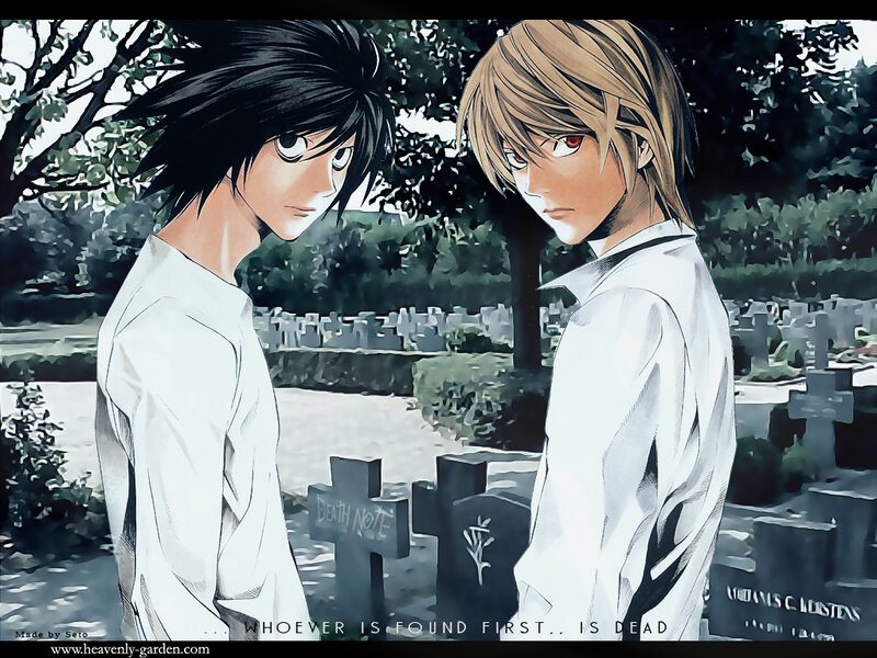 Death Note characters in cemetery