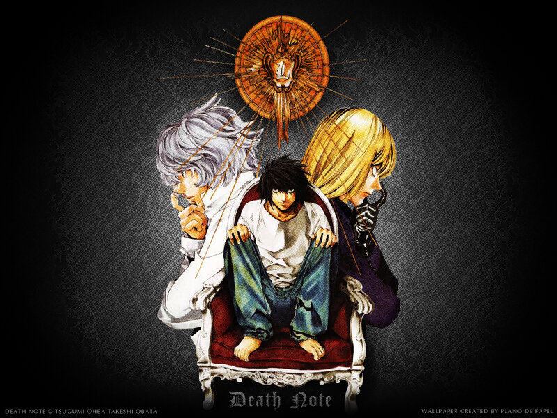 Death Note characters on throne